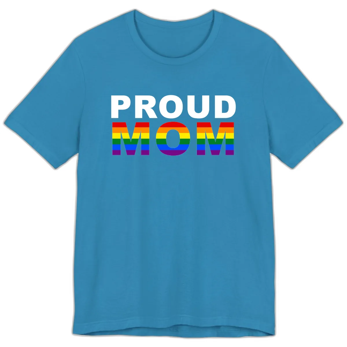 Proud Mom Pride Flag Premium T-Shirt in Aqua