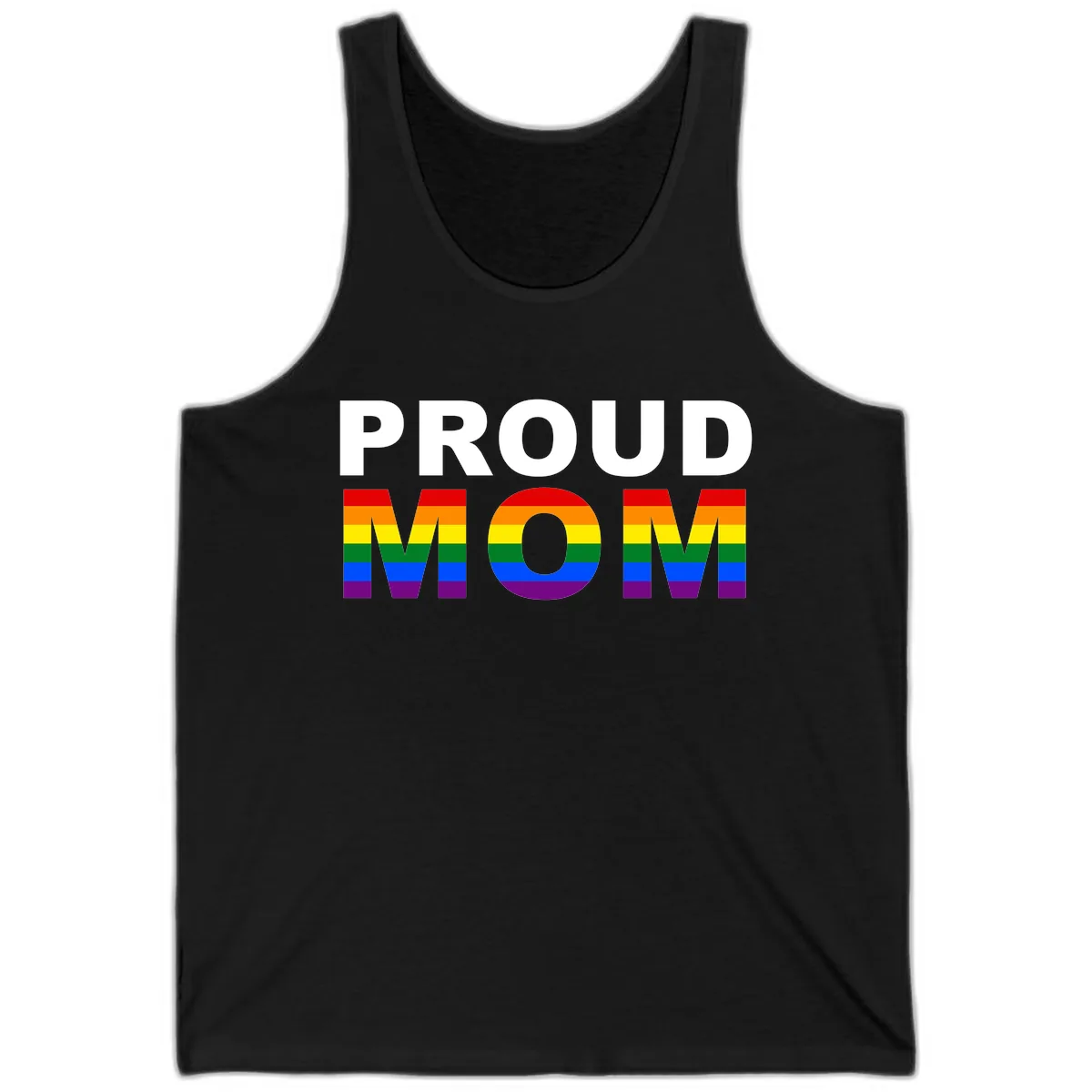 Proud Mom Pride Flag Tank in Black