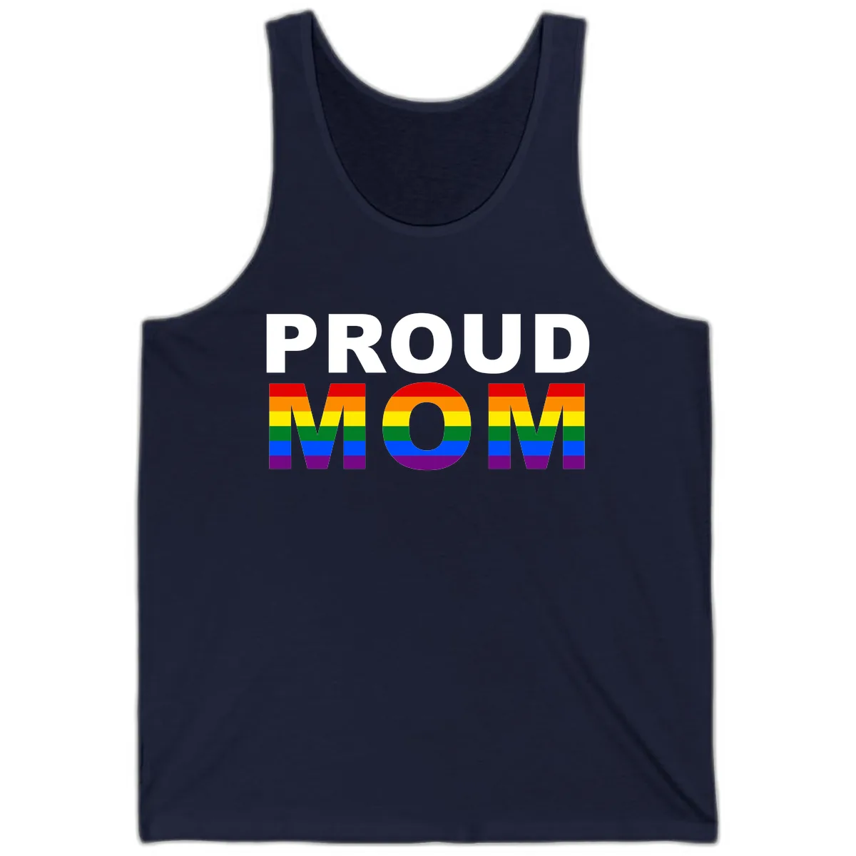 Proud Mom Pride Flag Tank in Navy