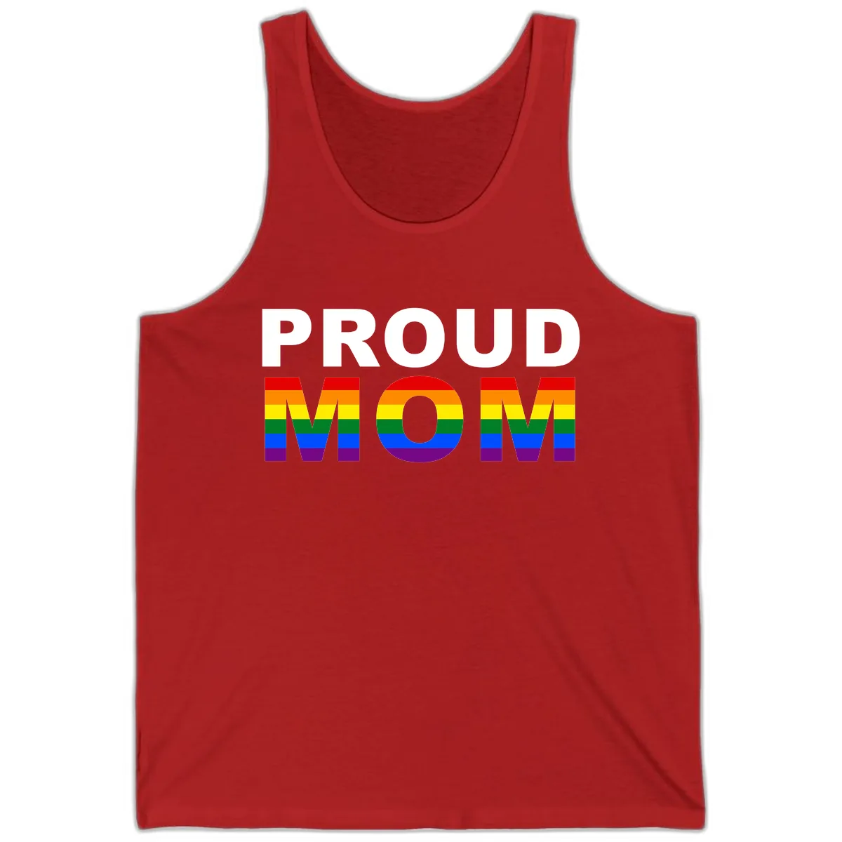 Proud Mom Pride Flag Tank in Red