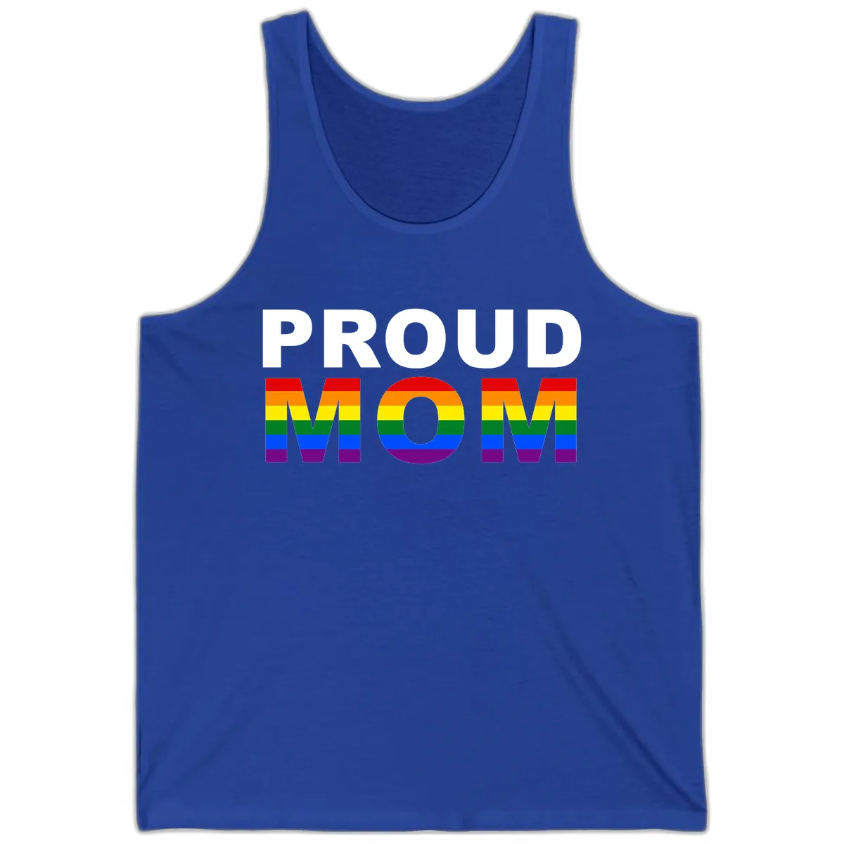 Proud Mom Pride Flag Tank in True Royal