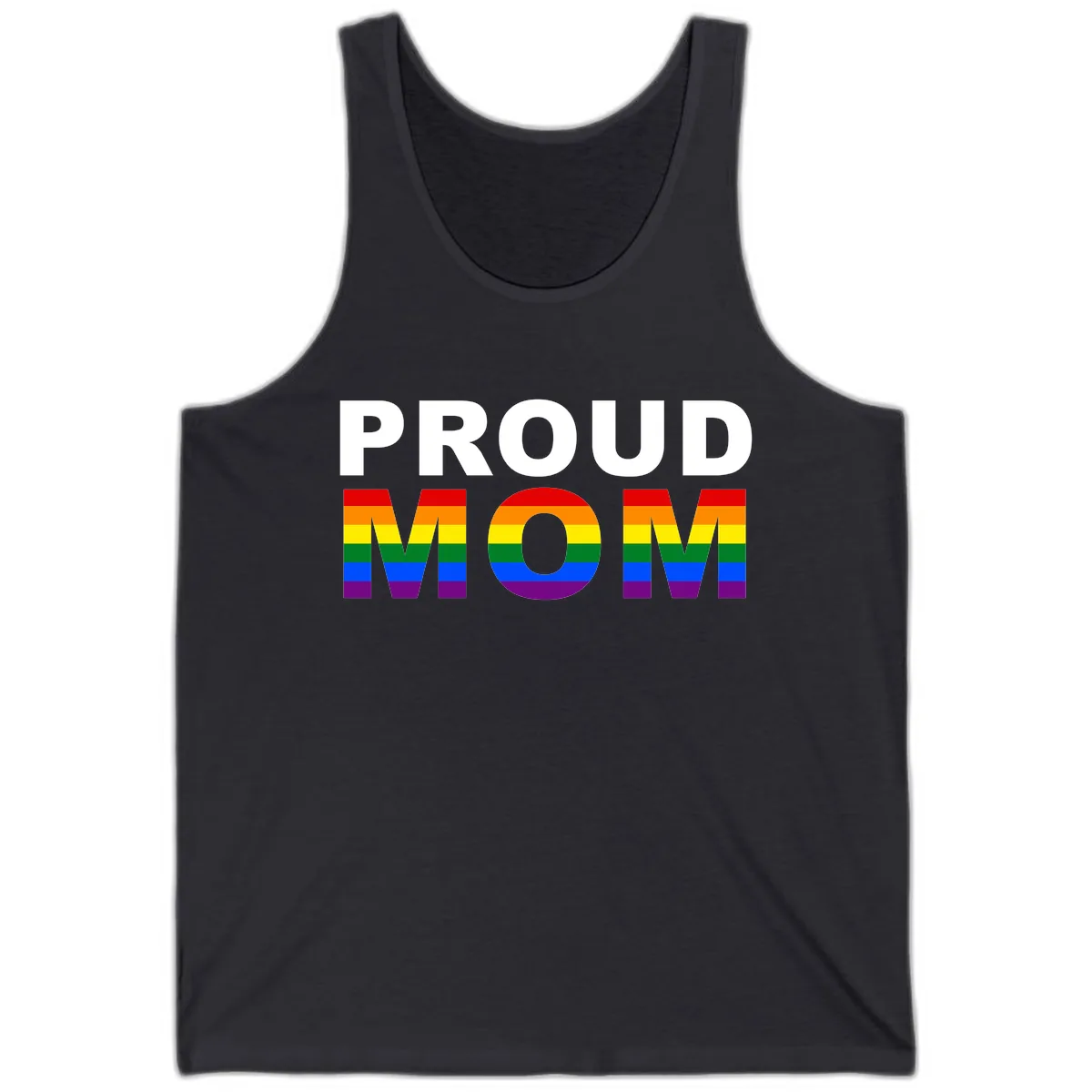 Proud Mom Pride Flag Tank in Dark Grey