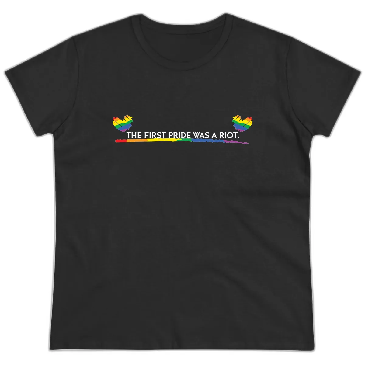 The First Pride Was A Riot Ladies Tee in Black