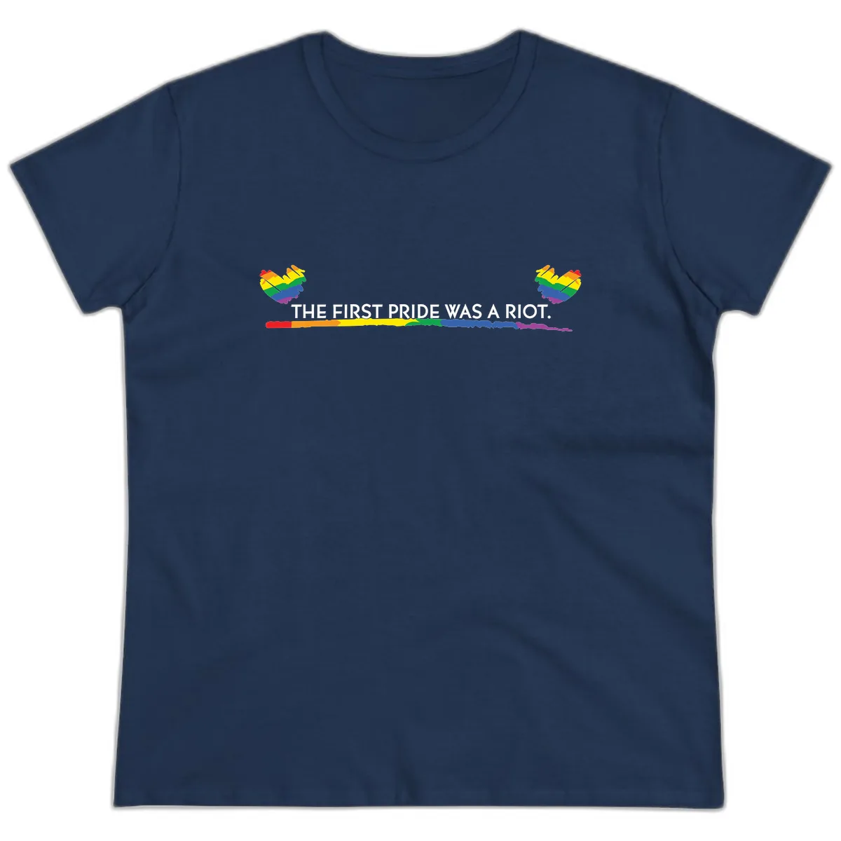 The First Pride Was A Riot Ladies Tee in Navy