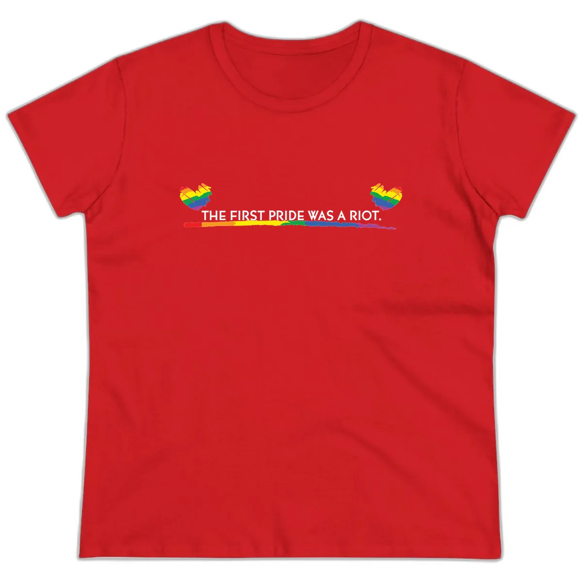 The First Pride Was A Riot Ladies Tee in Red
