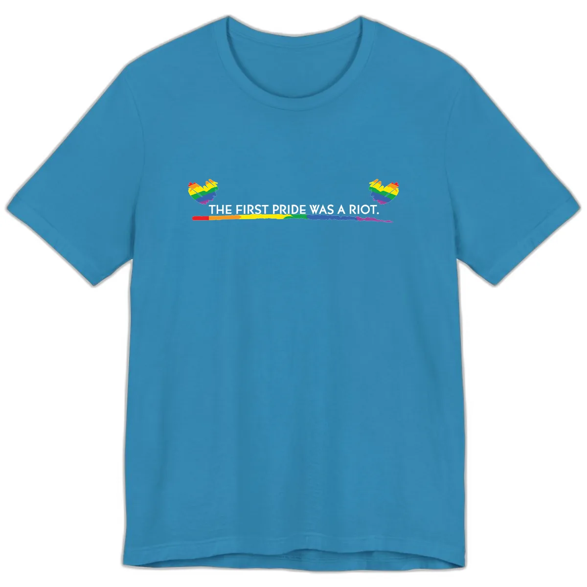 The First Pride Was A Riot Premium T-Shirt in Aqua