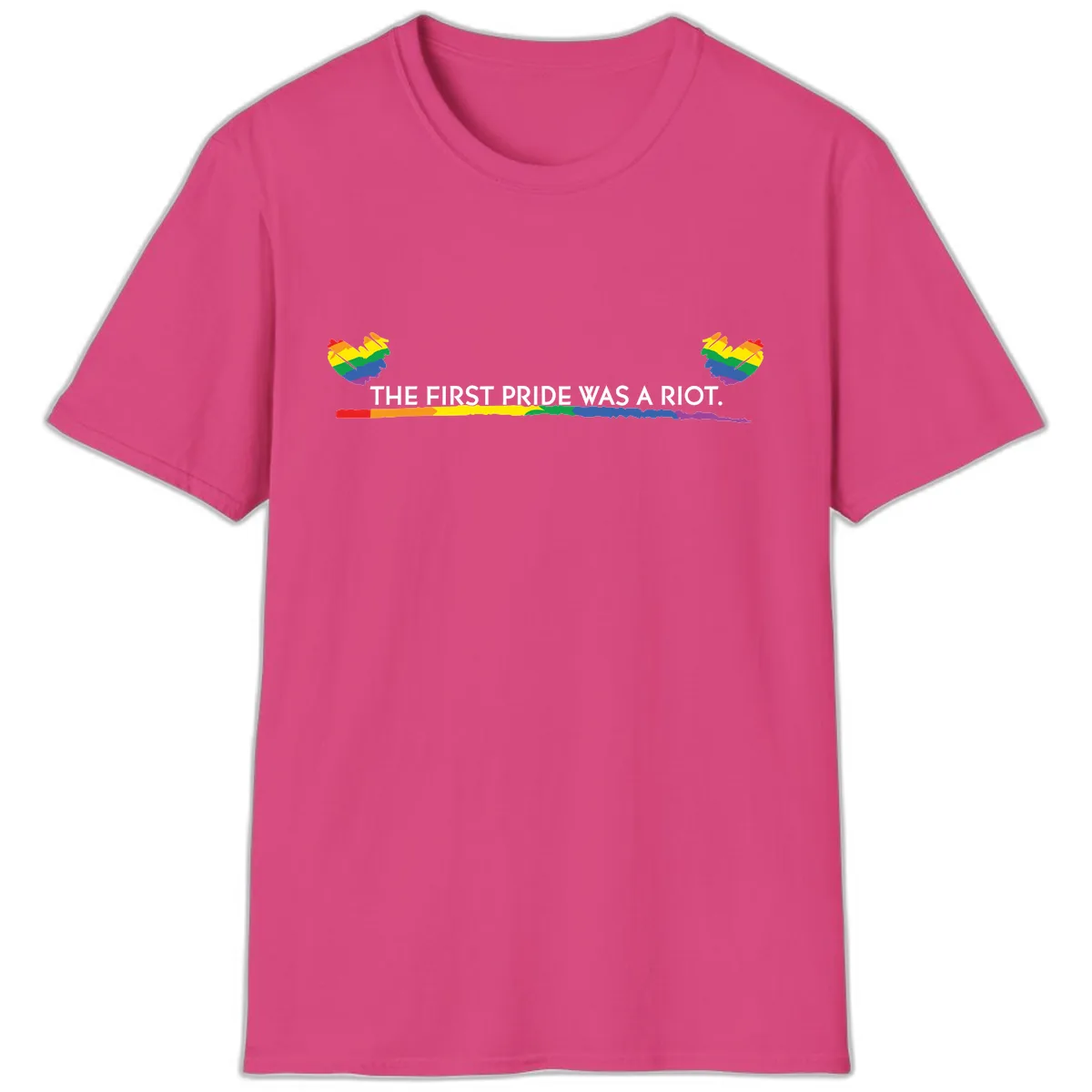 The First Pride Was A Riot T-Shirt in Heliconia