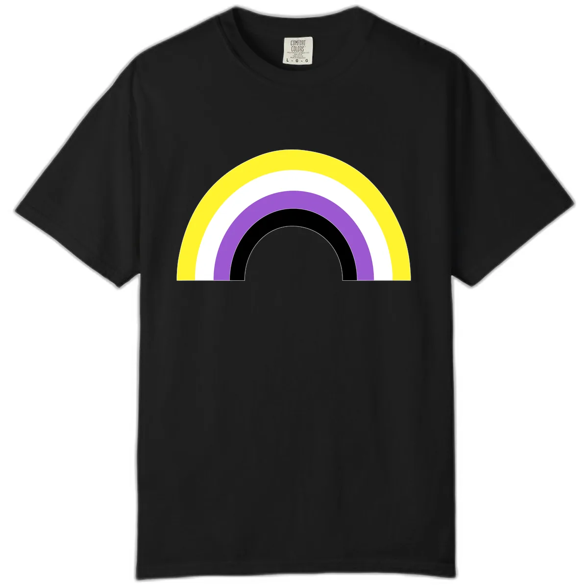 Concentric Rainbow Pride Arc Comfort Color in Black