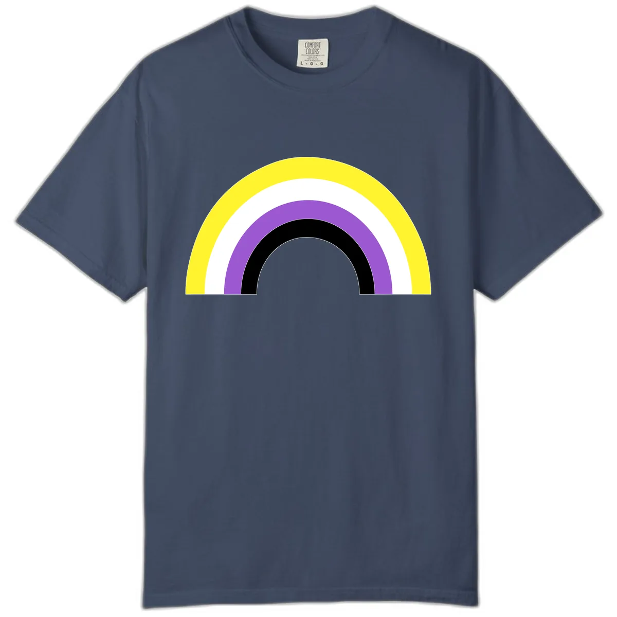 Concentric Rainbow Pride Arc Comfort Color in Midnight
