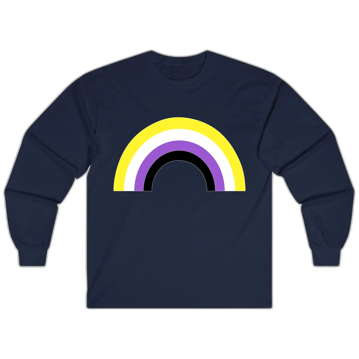 Concentric Rainbow Pride Arc Long Sleeve in Navy