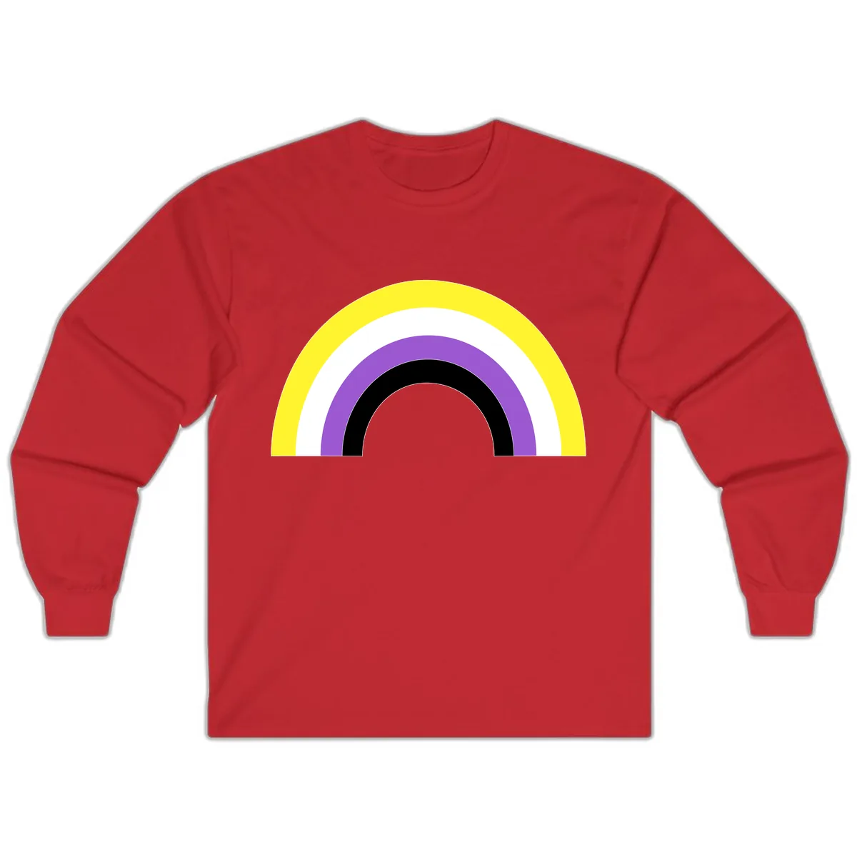 Concentric Rainbow Pride Arc Long Sleeve in Red