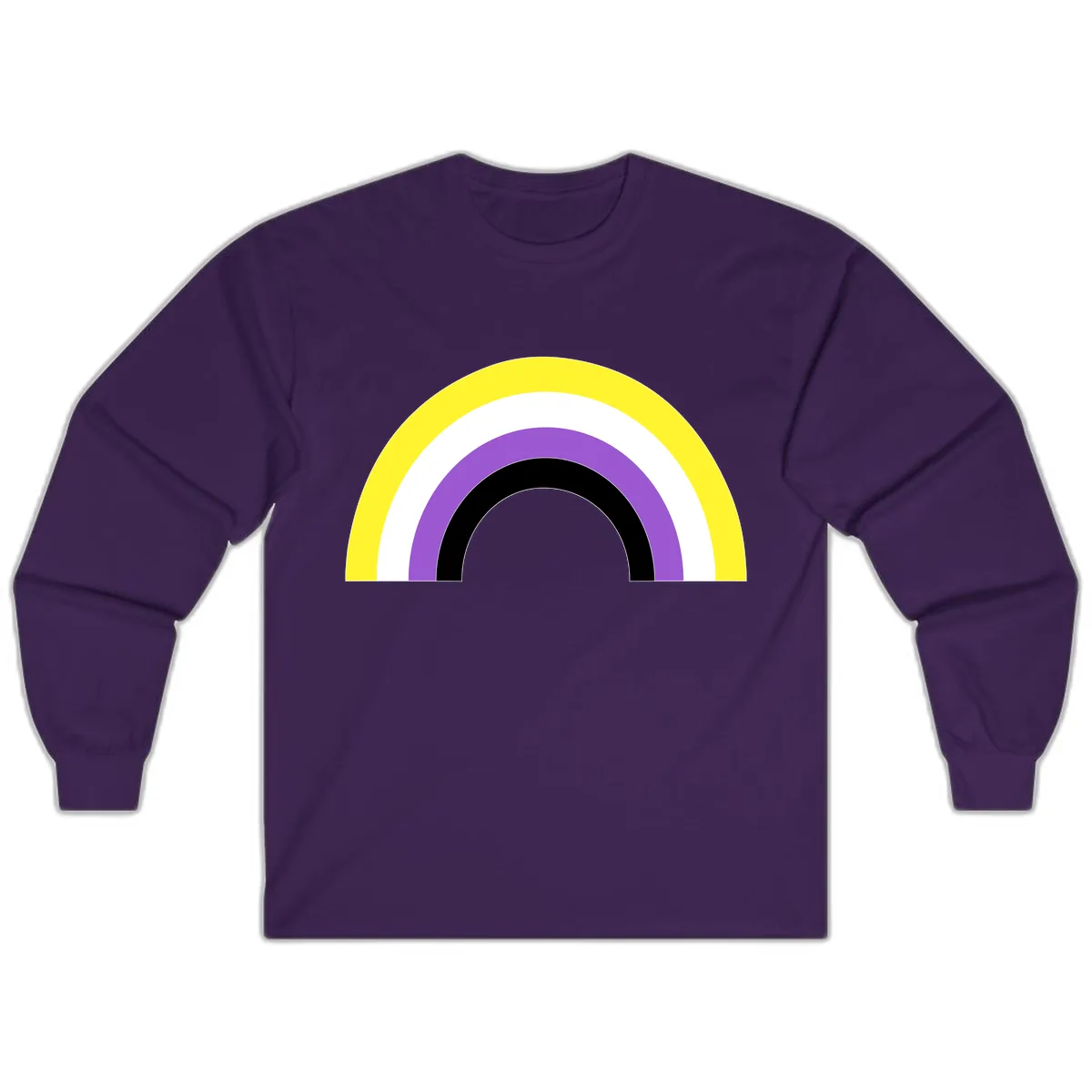 Concentric Rainbow Pride Arc Long Sleeve in Purple