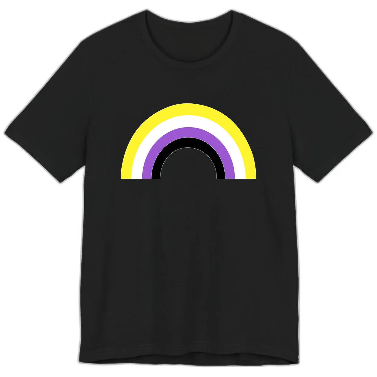 Concentric Rainbow Pride Arc Premium T-Shirt in Black