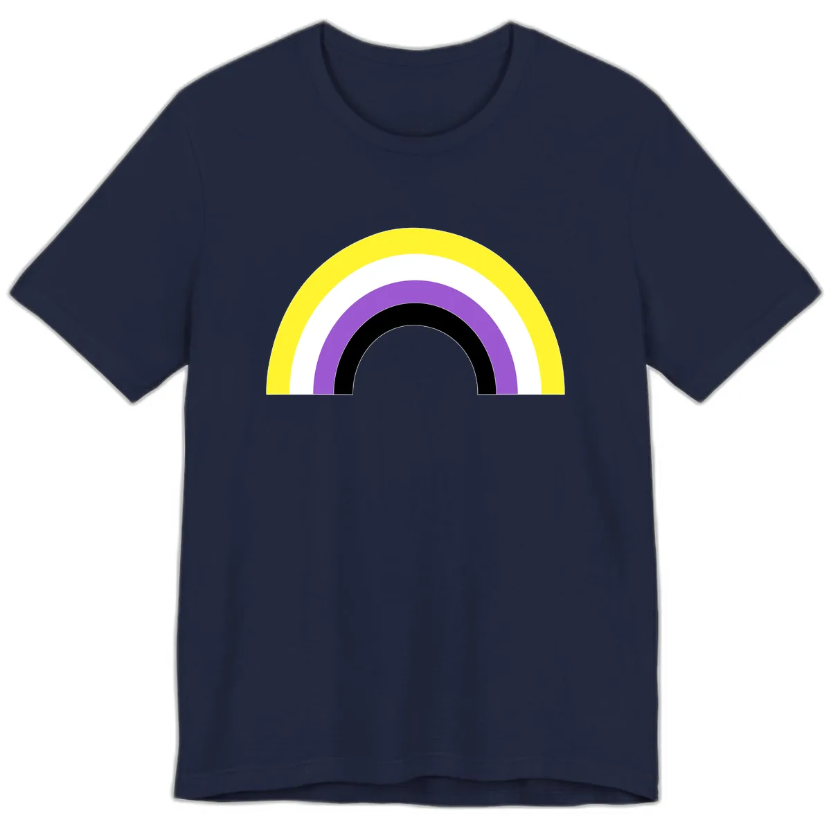 Concentric Rainbow Pride Arc Premium T-Shirt in Navy
