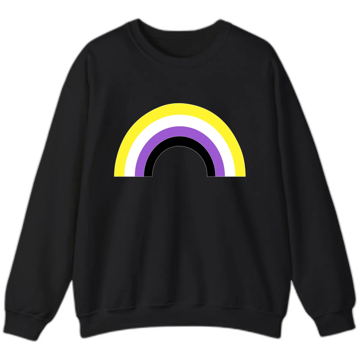 Concentric Rainbow Pride Arc Sweatshirt in Black