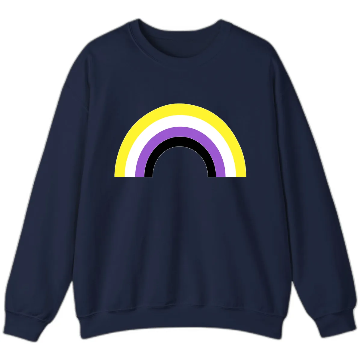 Concentric Rainbow Pride Arc Sweatshirt in Navy