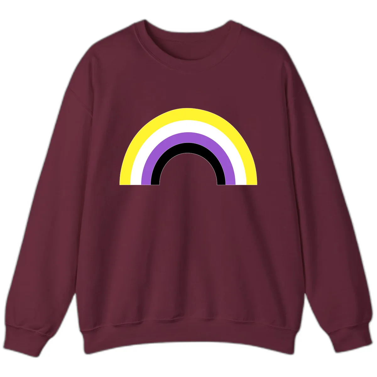 Concentric Rainbow Pride Arc Sweatshirt in Maroon