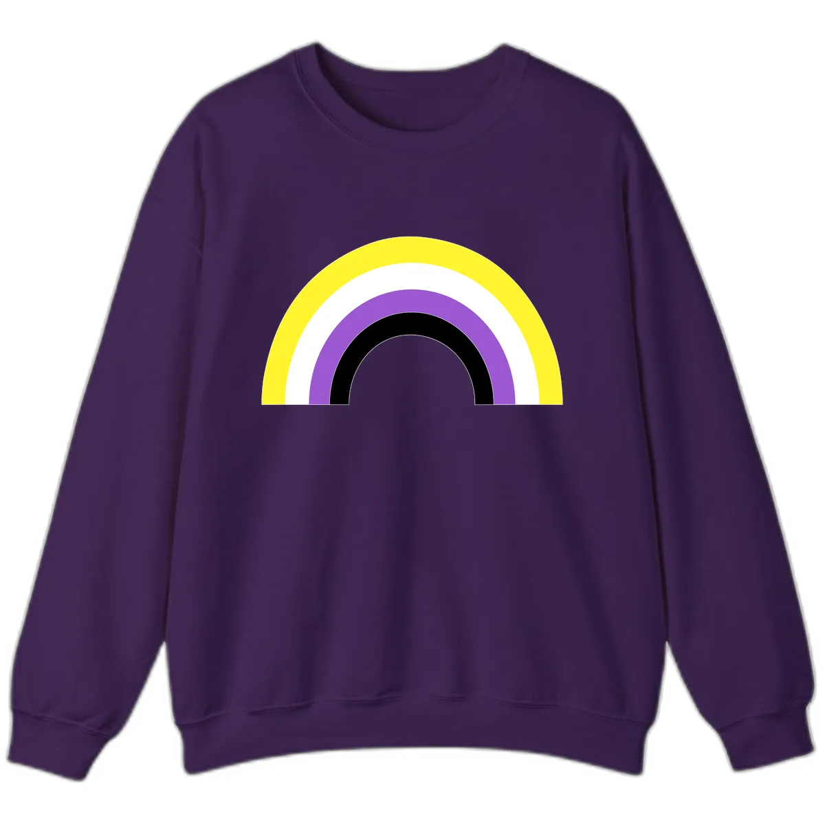 Concentric Rainbow Pride Arc Sweatshirt in Purple