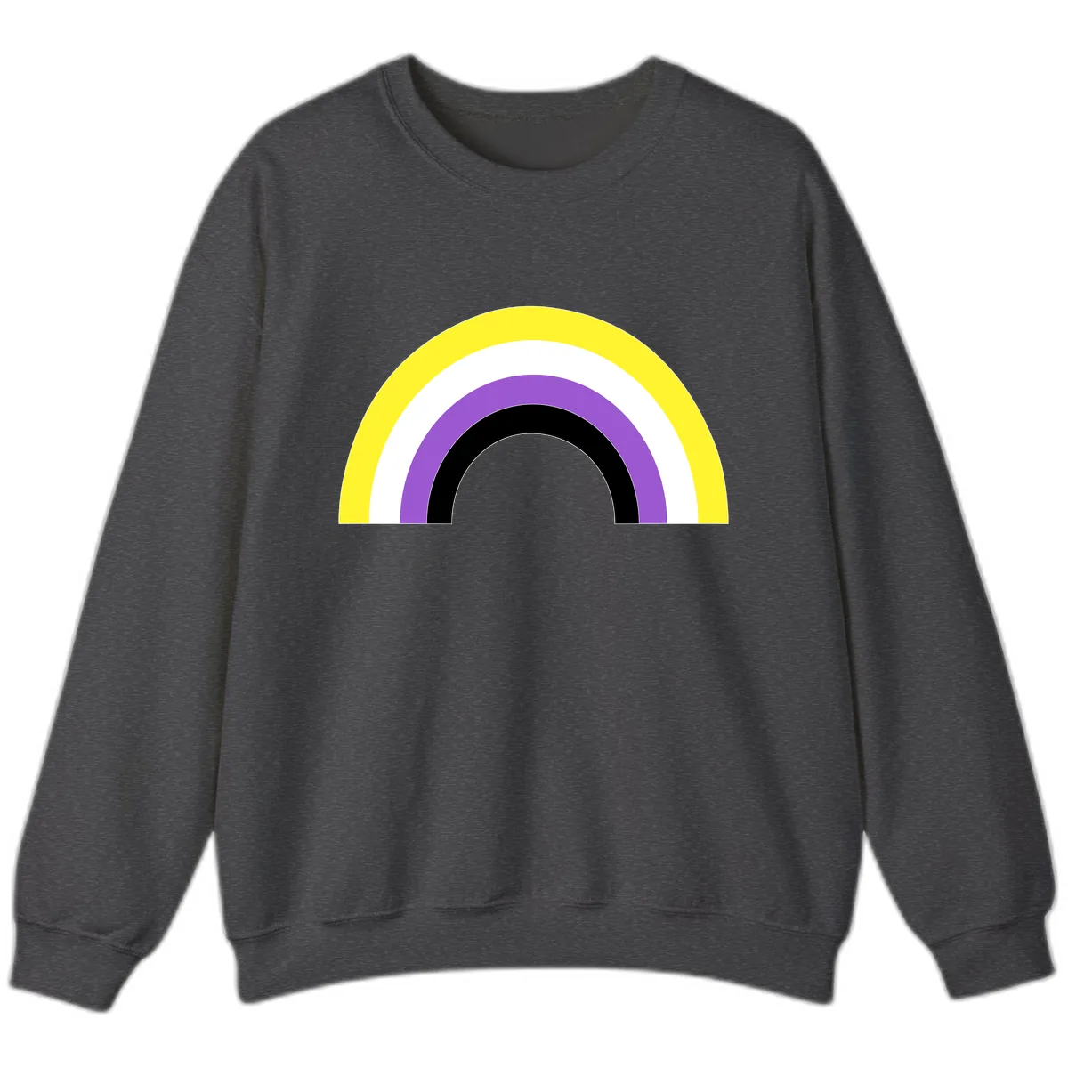 Concentric Rainbow Pride Arc Sweatshirt in Dark Heather