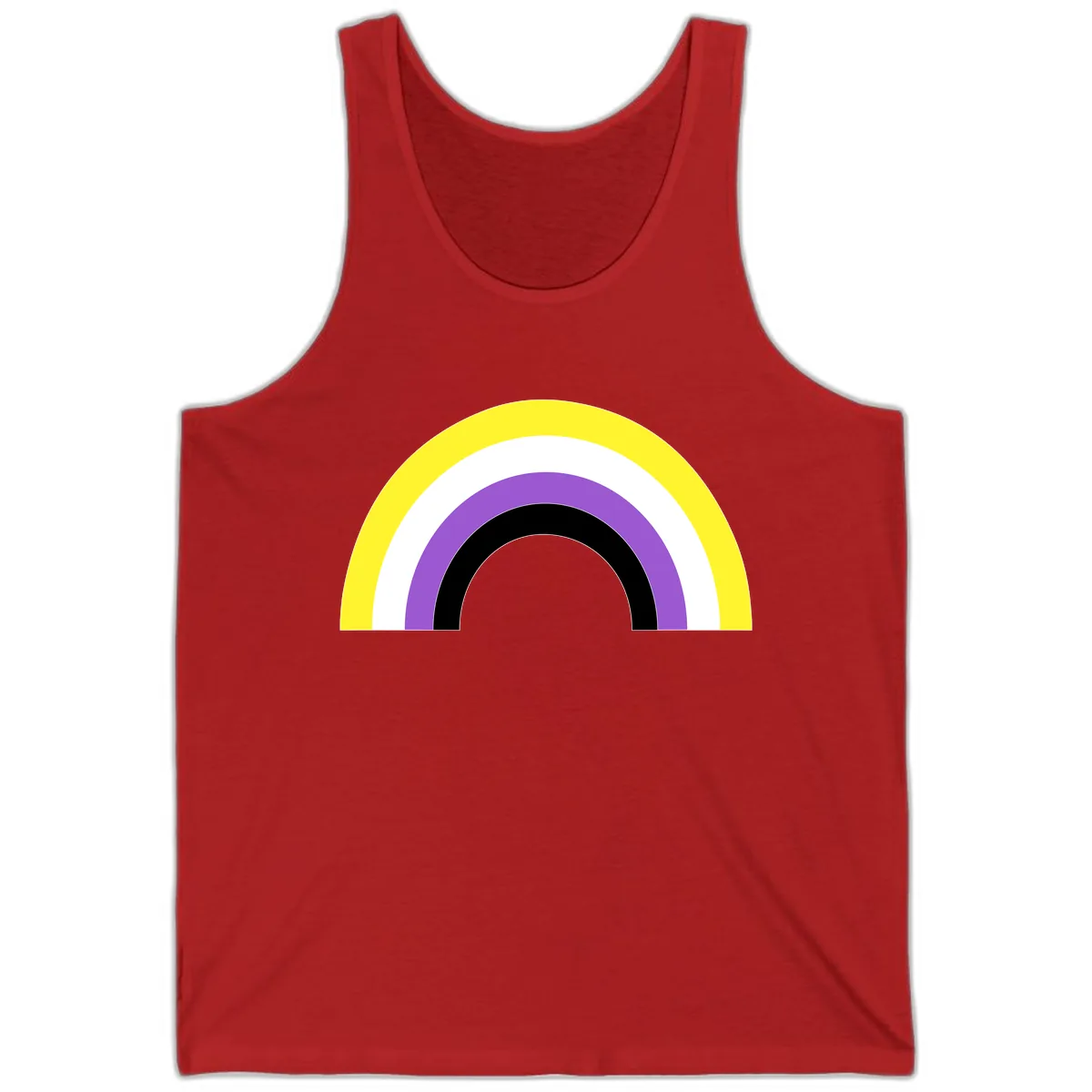 Concentric Rainbow Pride Arc Tank in Red