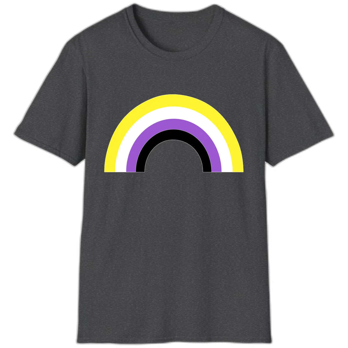 Concentric Rainbow Pride Arc T-Shirt in Dark Heather