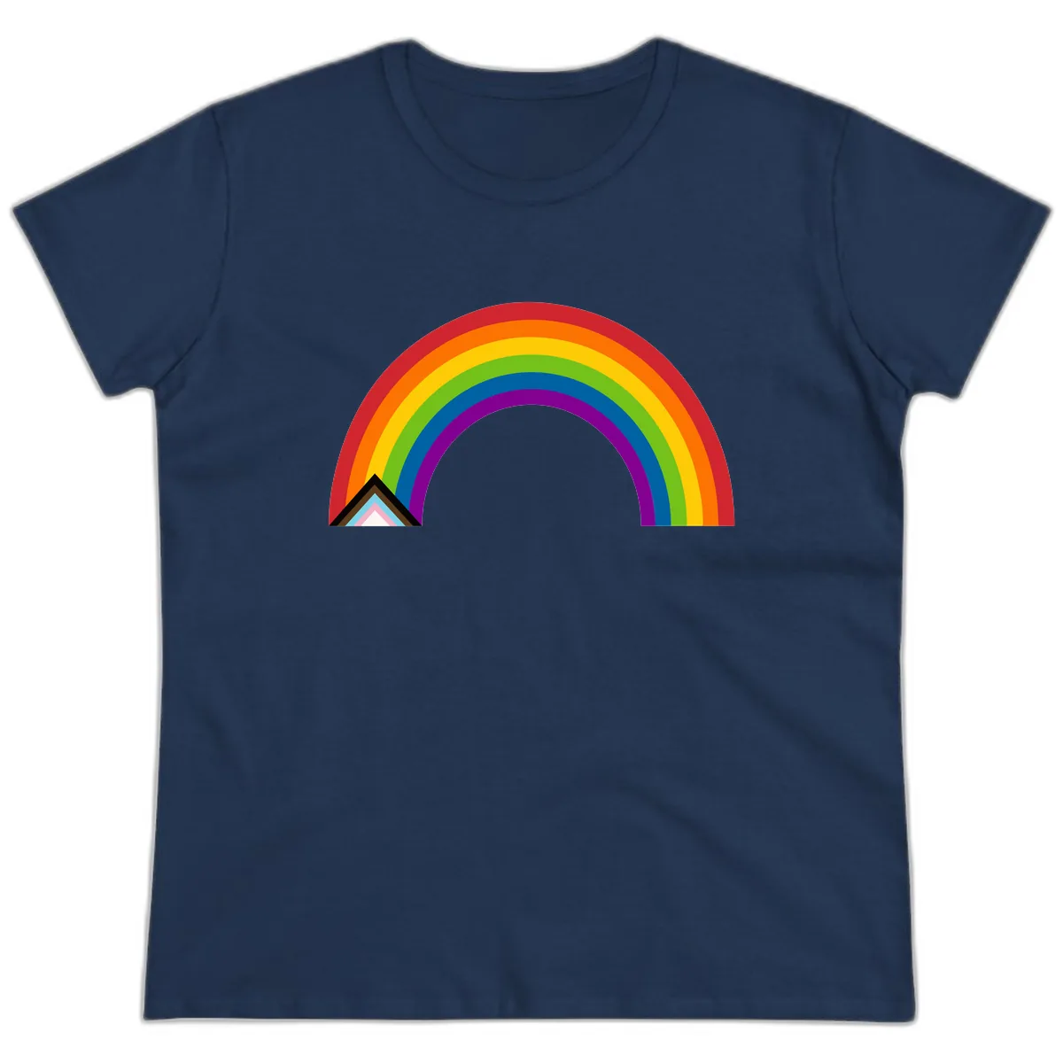 Rainbow Pride Arc Ladies Tee in Navy
