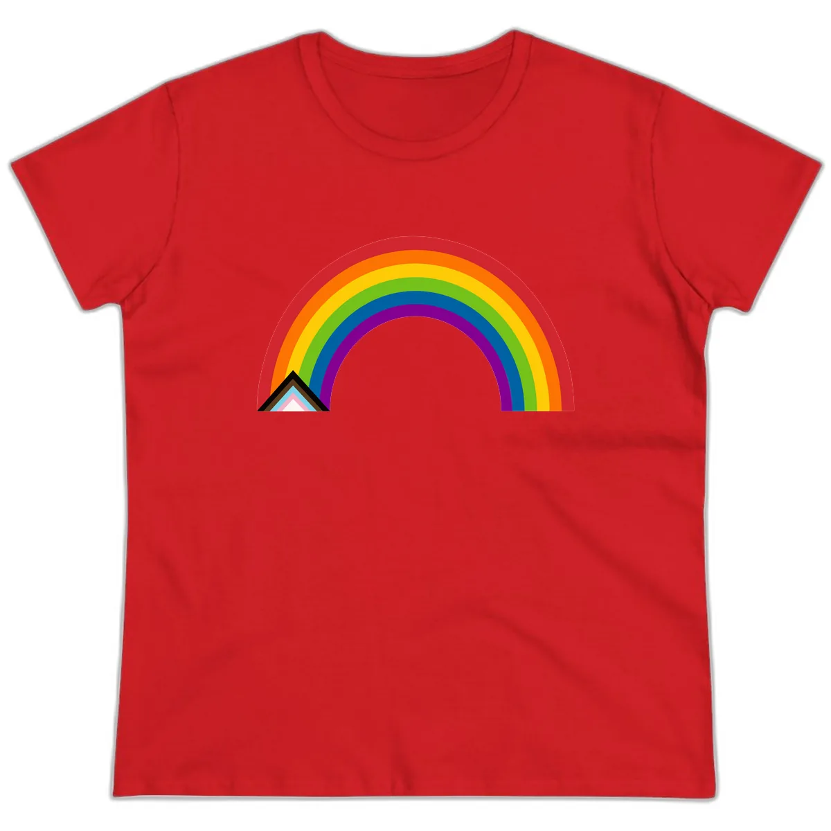 Rainbow Pride Arc Ladies Tee in Red