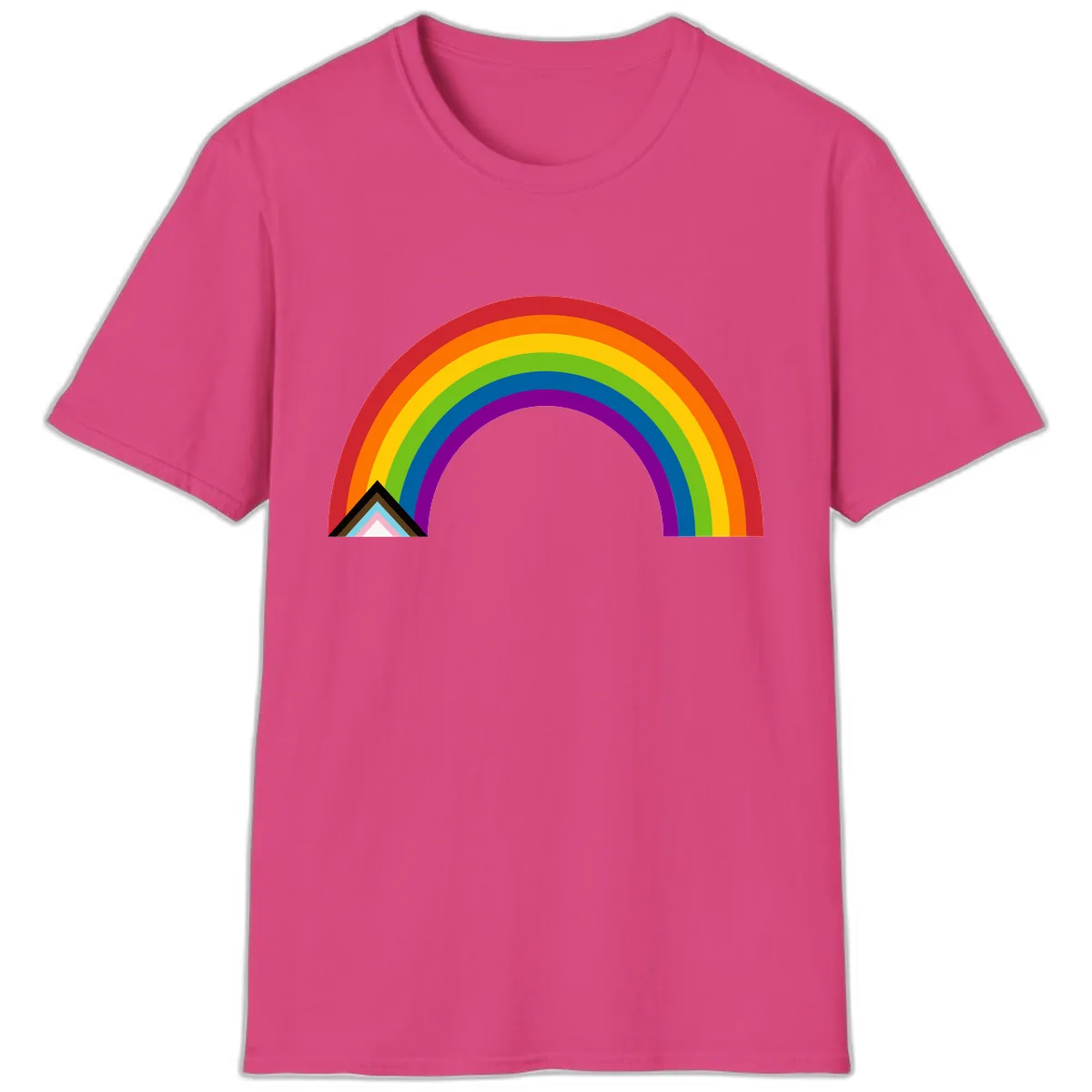 Rainbow Pride Arc T-Shirt in Heliconia