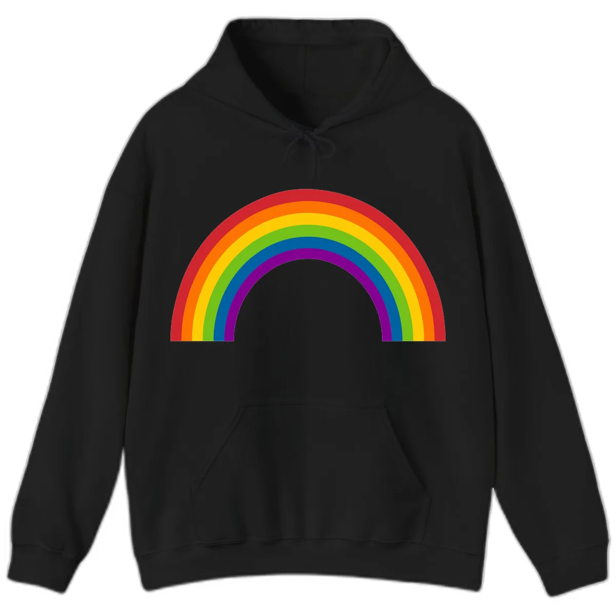 Classic Pride Rainbow Arc Hoodie in Black
