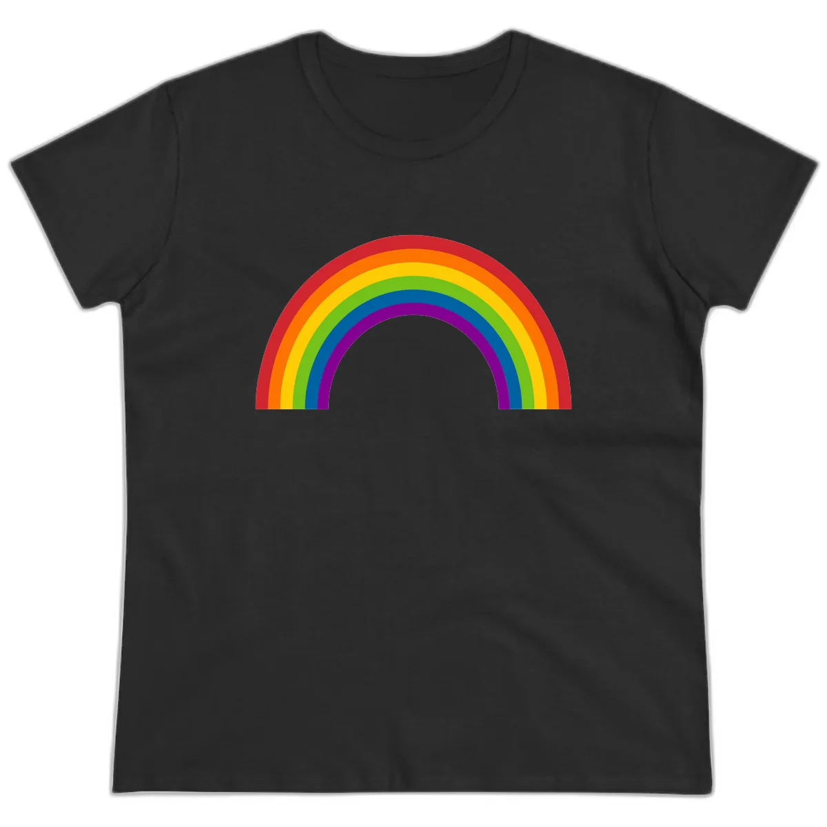 Classic Pride Rainbow Arc Ladies Tee in Black