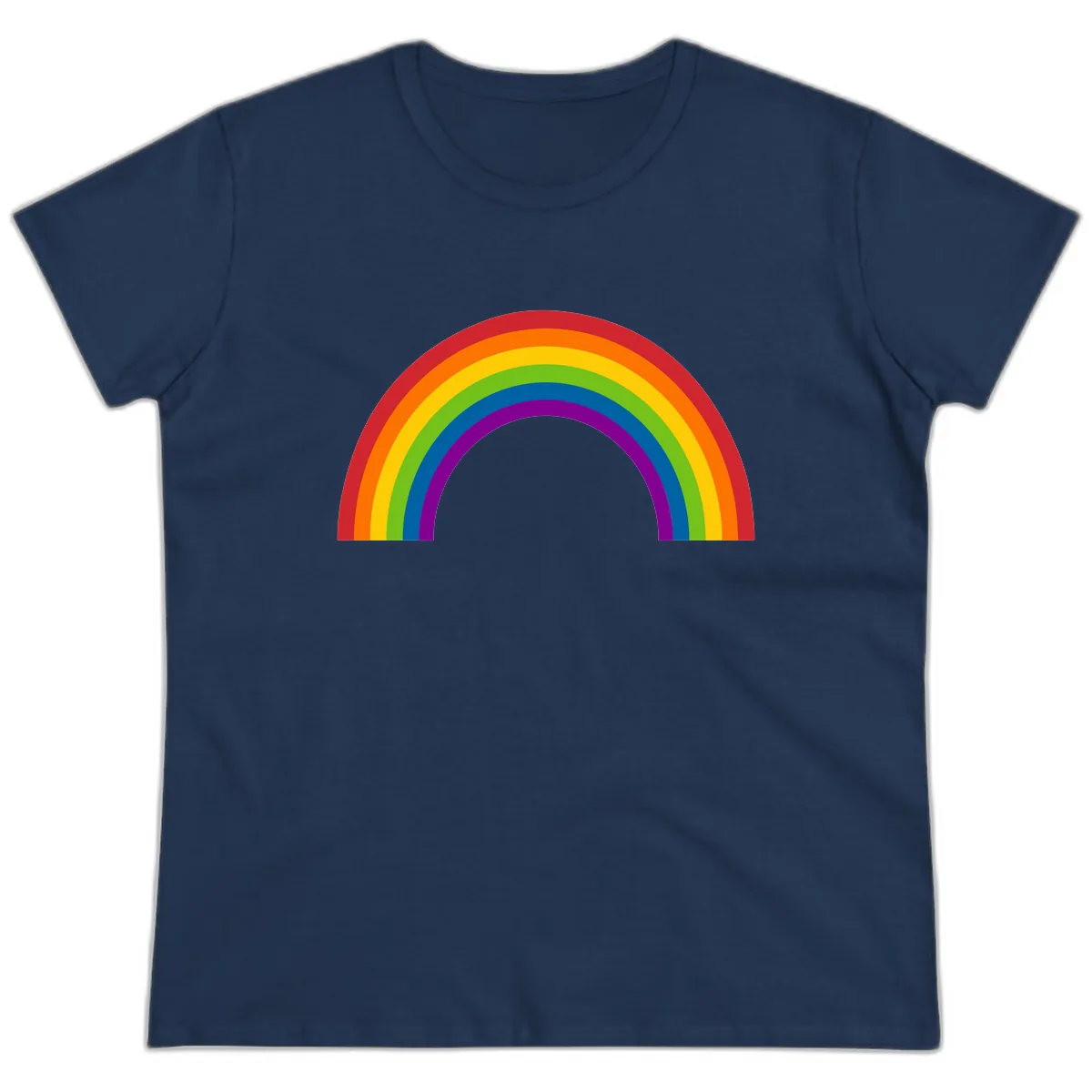 Classic Pride Rainbow Arc Ladies Tee in Navy