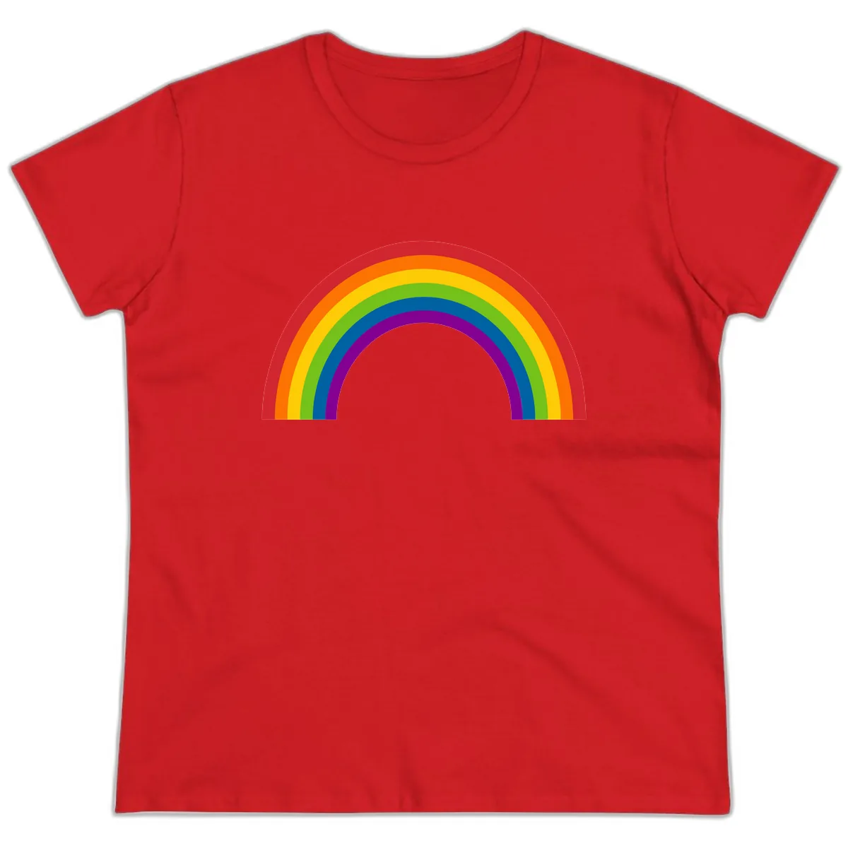 Classic Pride Rainbow Arc Ladies Tee in Red
