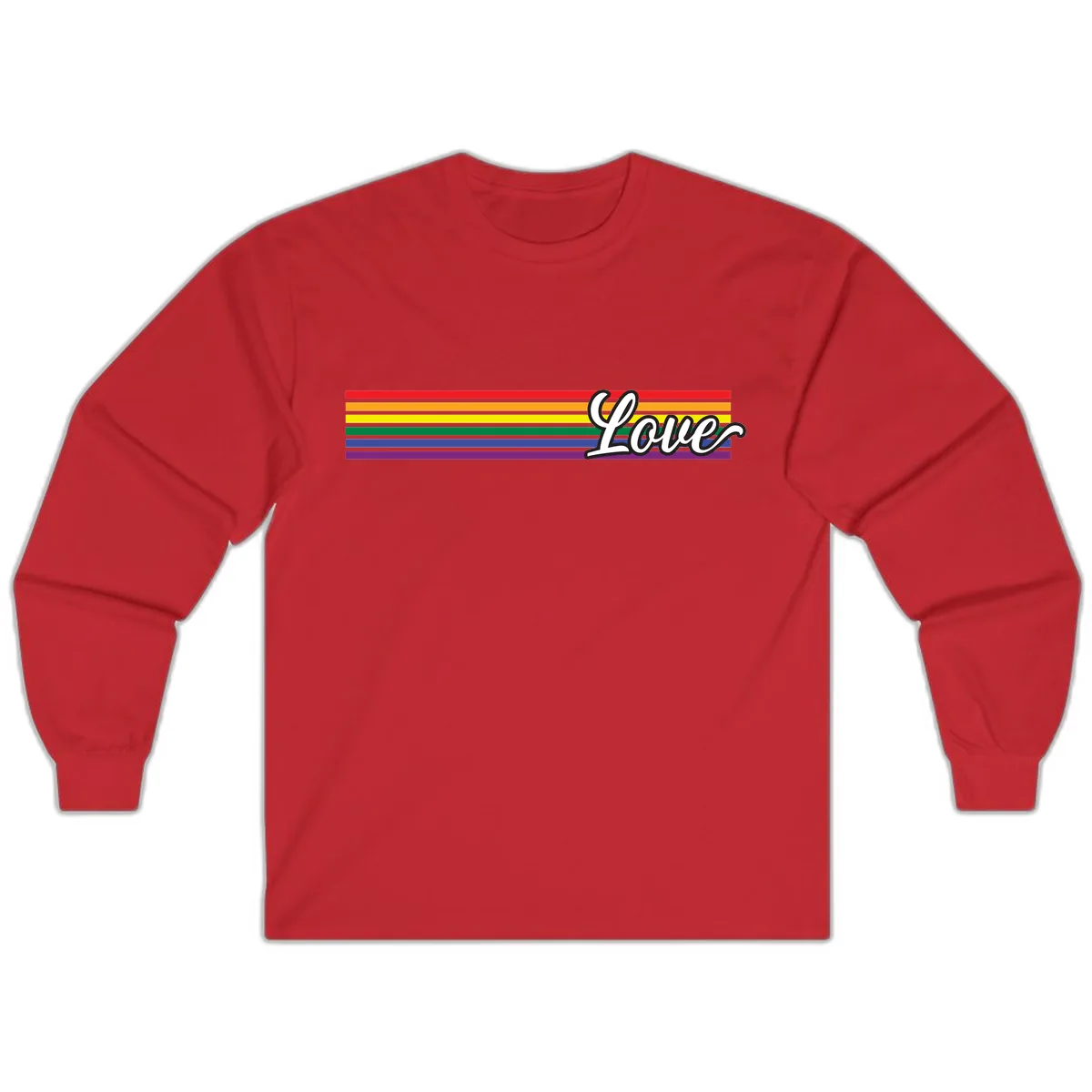 Love Pride Rainbow Stripes Long Sleeve in Red