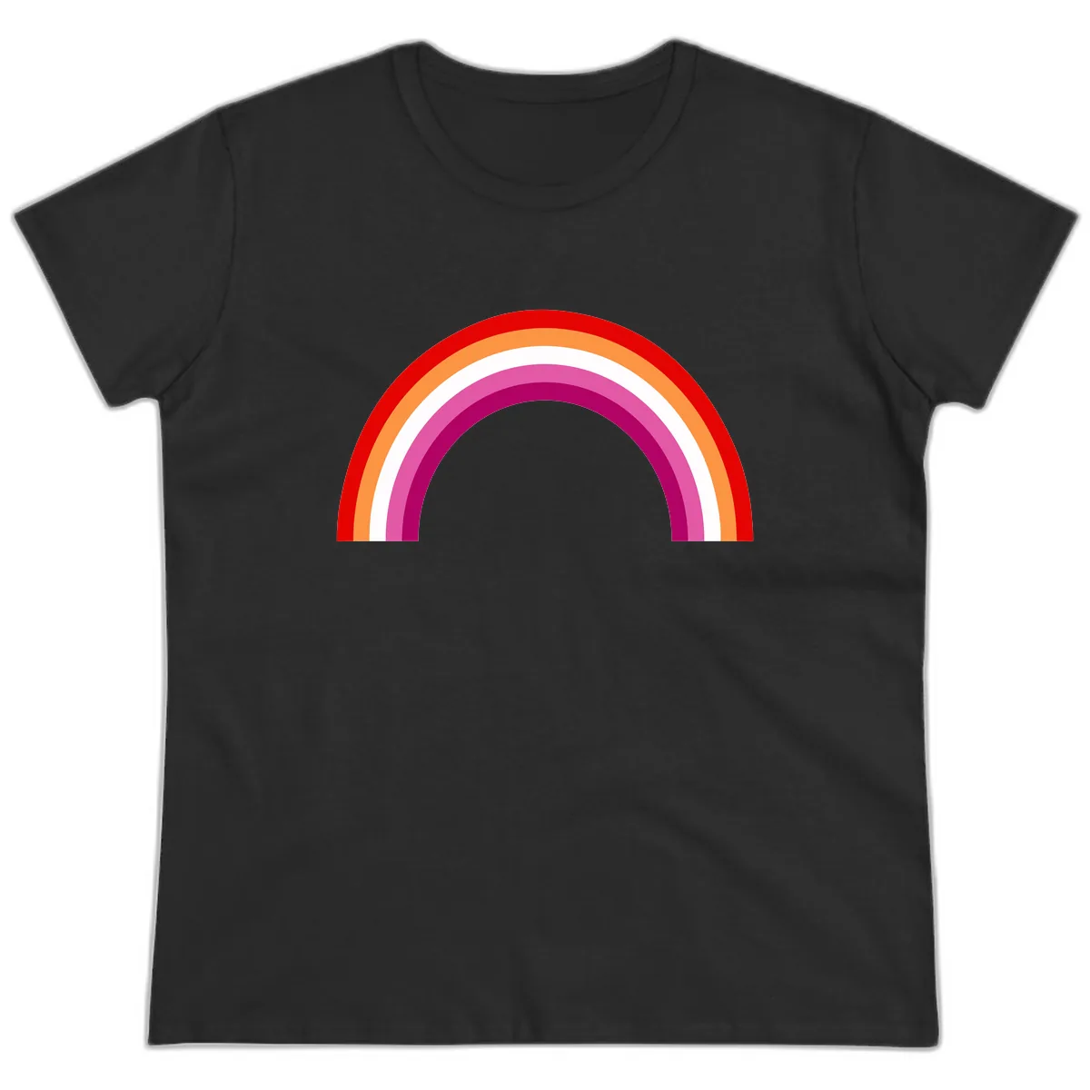 Modern Pride Rainbow Arc Ladies Tee in Black