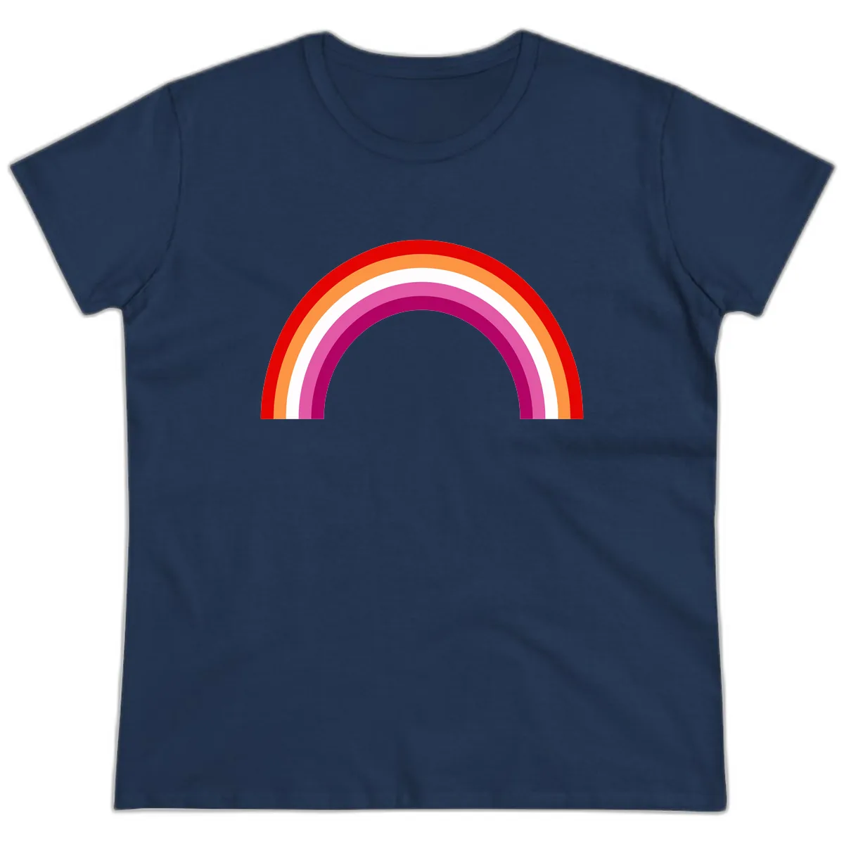 Modern Pride Rainbow Arc Ladies Tee in Navy
