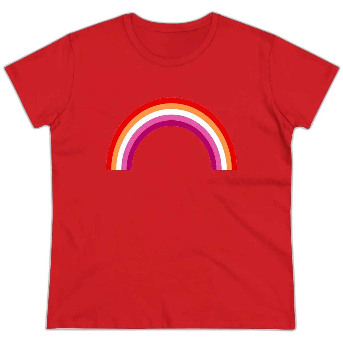 Modern Pride Rainbow Arc Ladies Tee in Red
