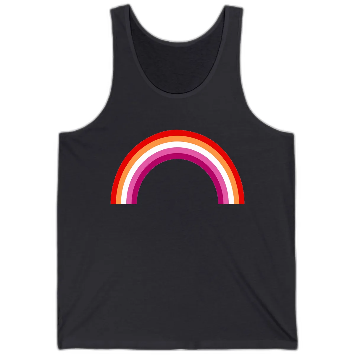 Modern Pride Rainbow Arc Tank in Dark Grey
