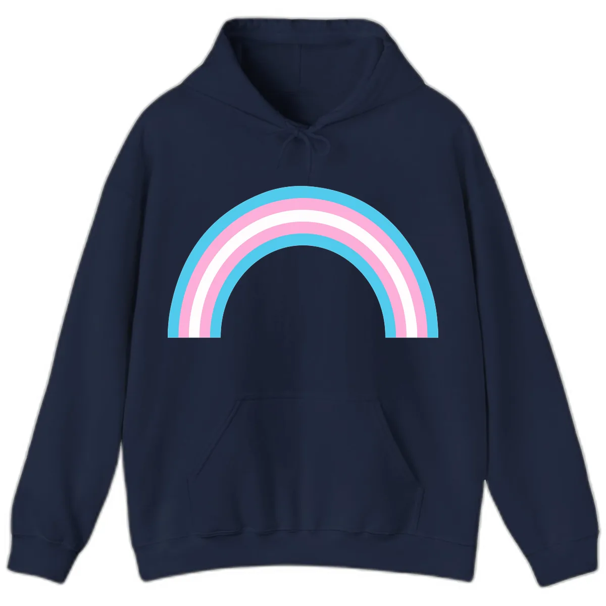 Pastel Rainbow Arch Hoodie in Navy
