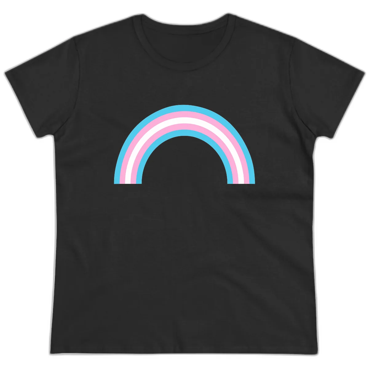 Pastel Rainbow Arch Ladies Tee in Black
