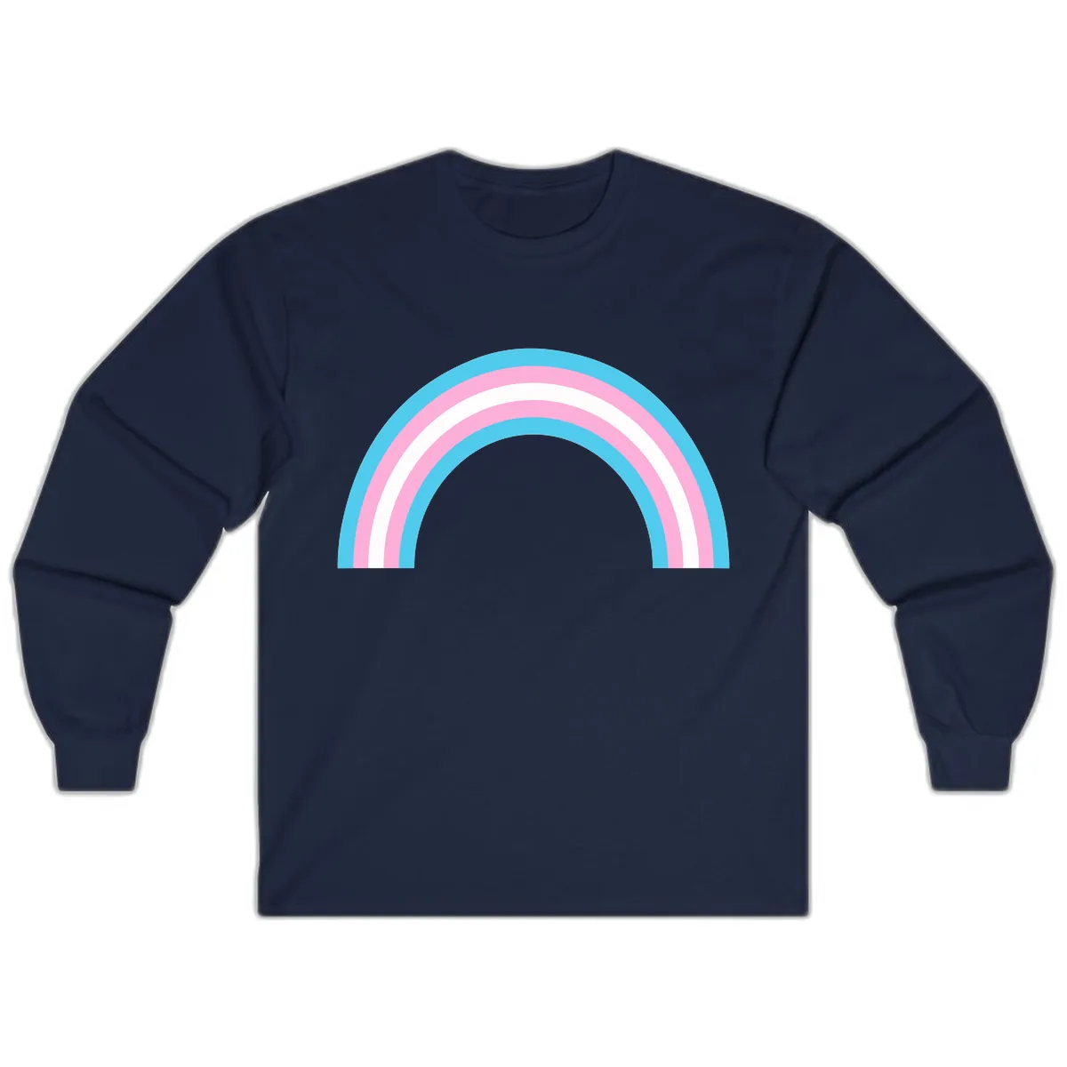 Pastel Rainbow Arch Long Sleeve in Navy