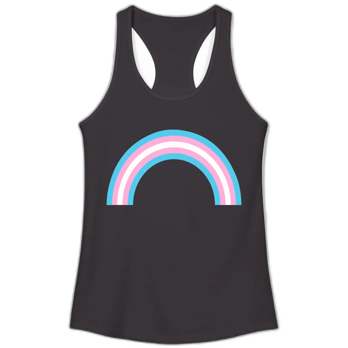 Pastel Rainbow Arch Ladies Tank in Black