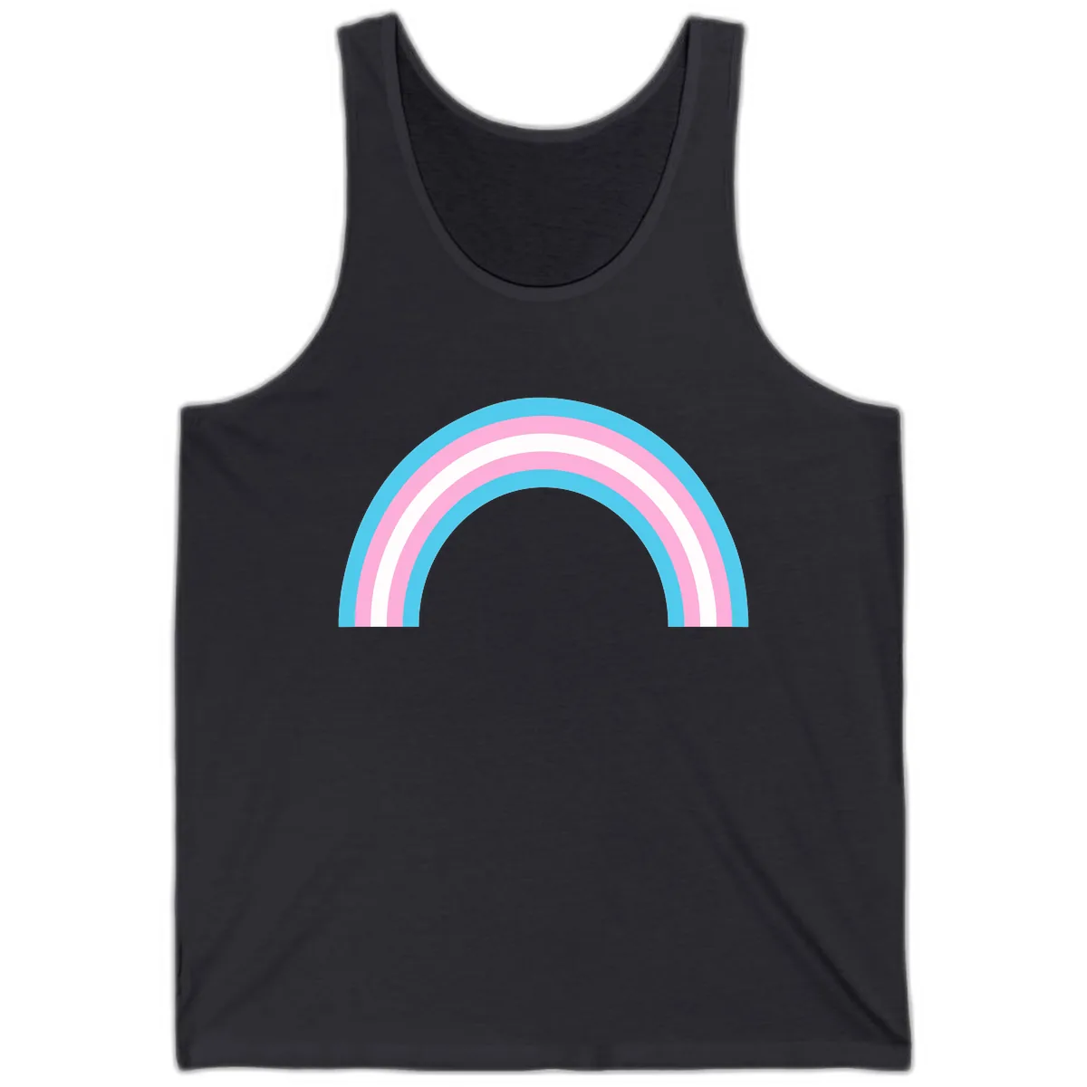 Pastel Rainbow Arch Tank in Dark Grey