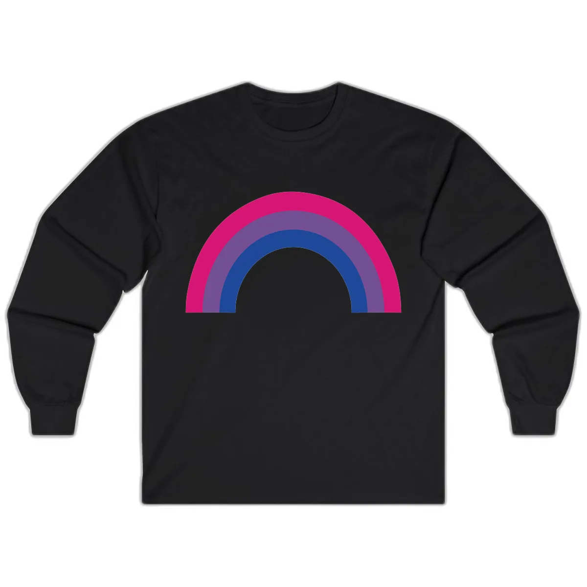 Concentric Rainbow Arc Pride Design Long Sleeve in Black