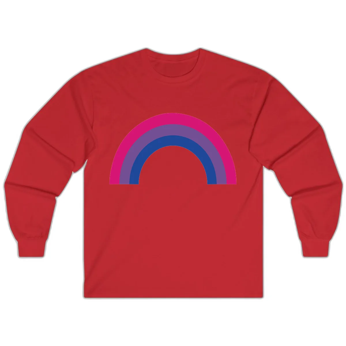 Concentric Rainbow Arc Pride Design Long Sleeve in Red