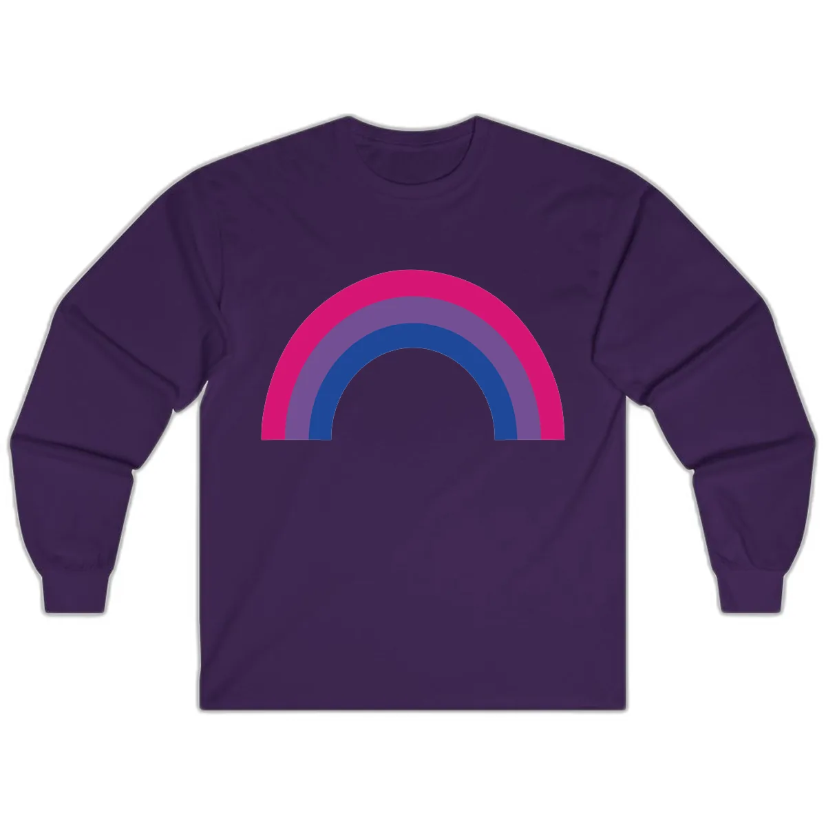 Concentric Rainbow Arc Pride Design Long Sleeve in Purple