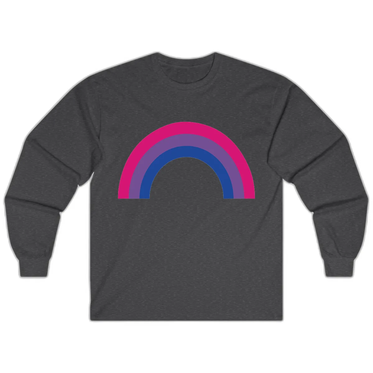 Concentric Rainbow Arc Pride Design Long Sleeve in Dark Heather