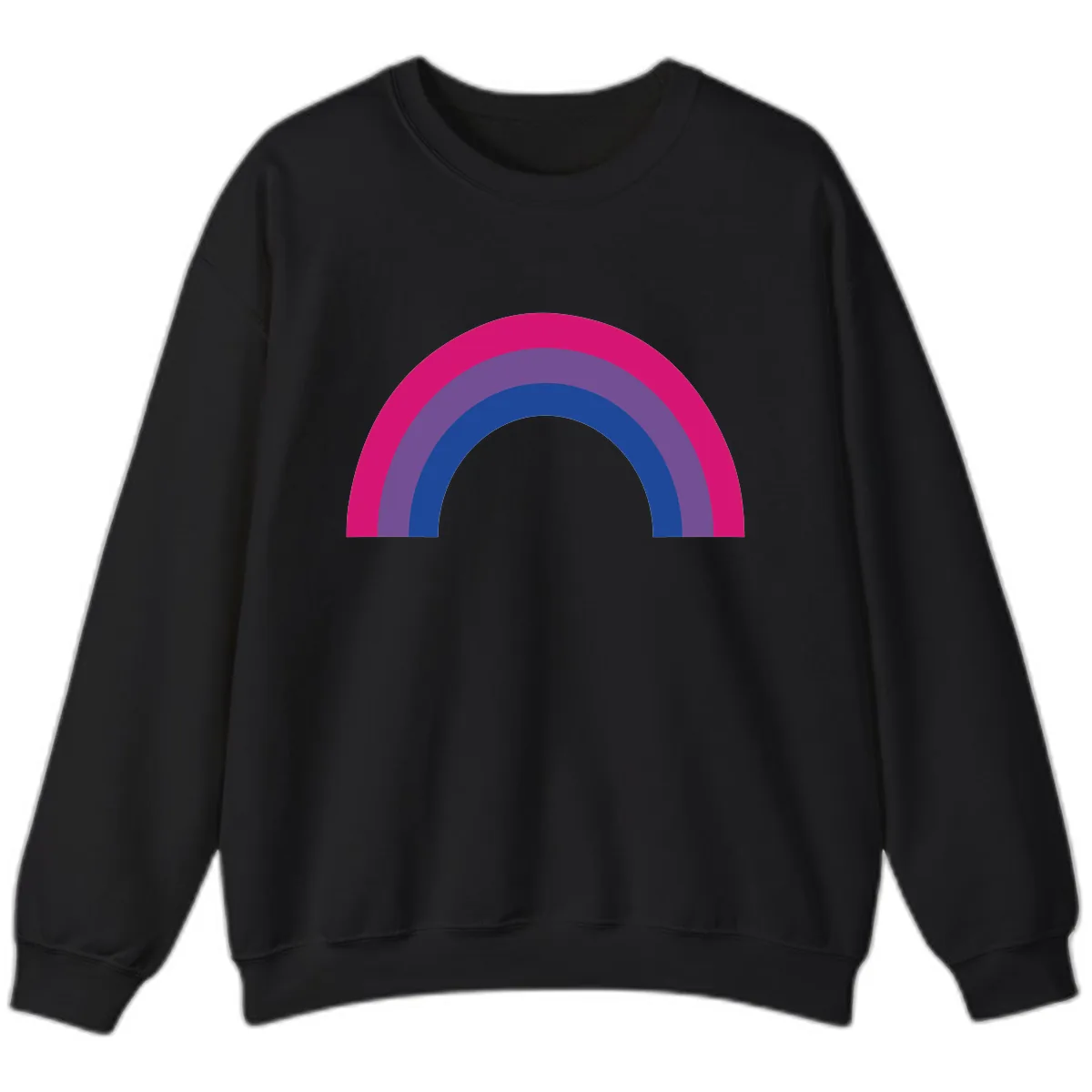 Concentric Rainbow Arc Pride Design Sweatshirt in Black