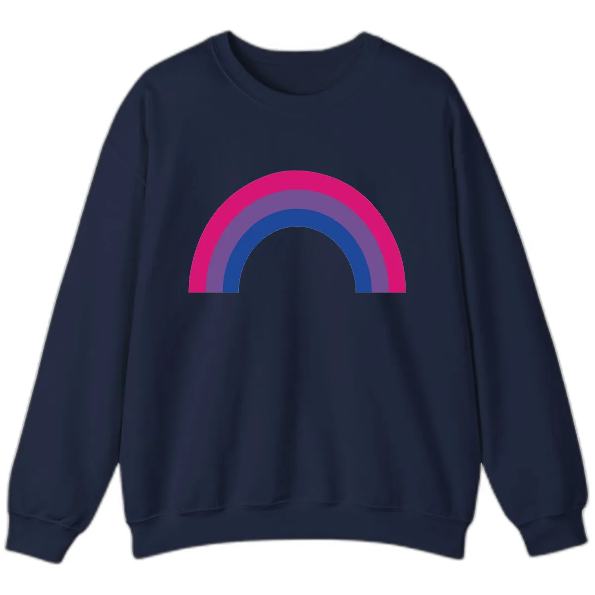 Concentric Rainbow Arc Pride Design Sweatshirt in Navy