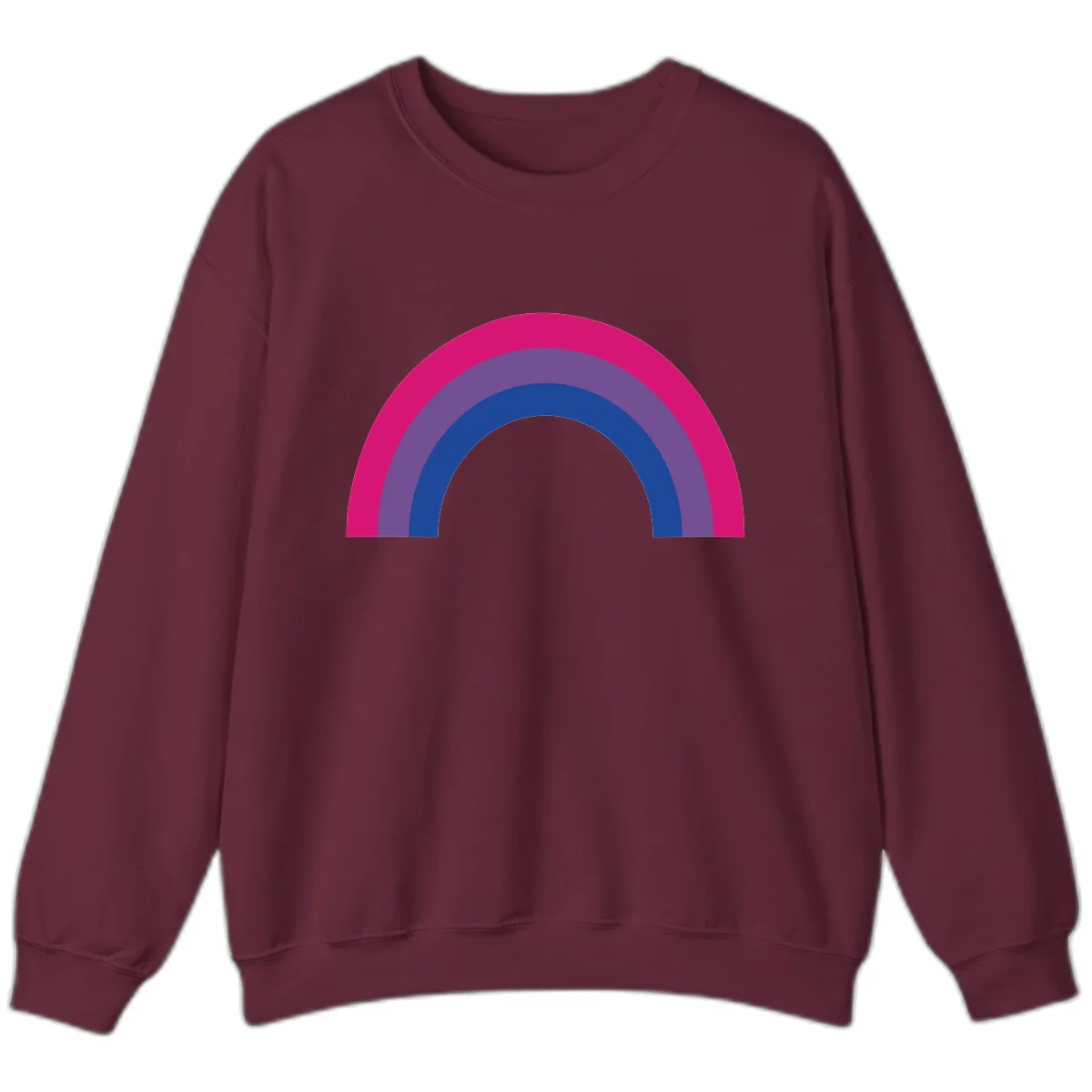 Concentric Rainbow Arc Pride Design Sweatshirt in Maroon