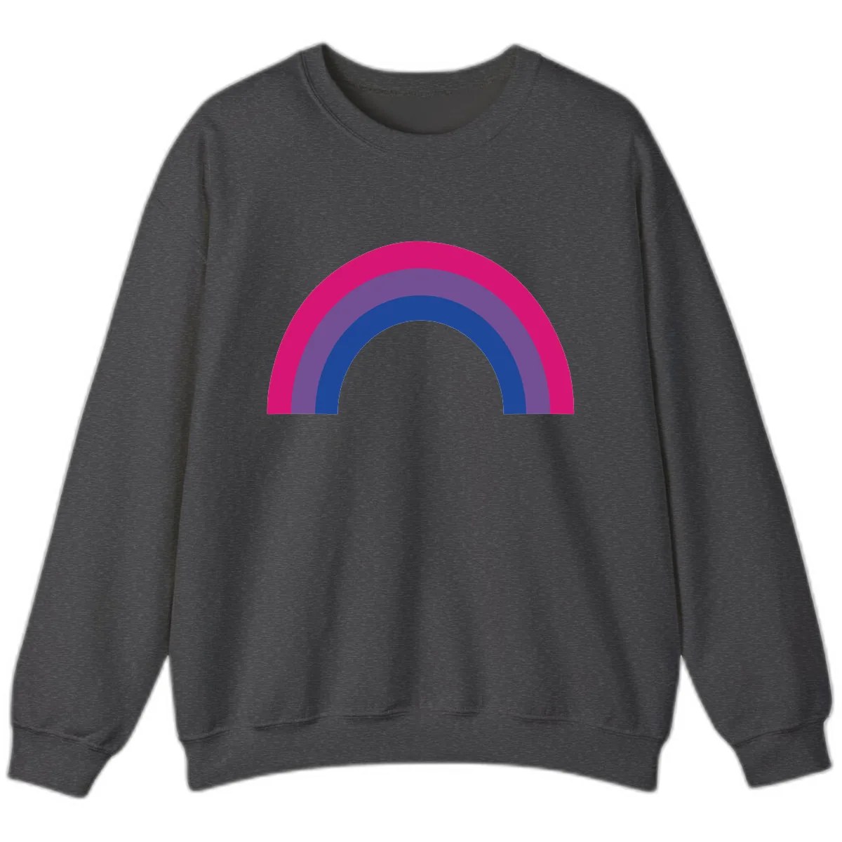 Concentric Rainbow Arc Pride Design Sweatshirt in Dark Heather